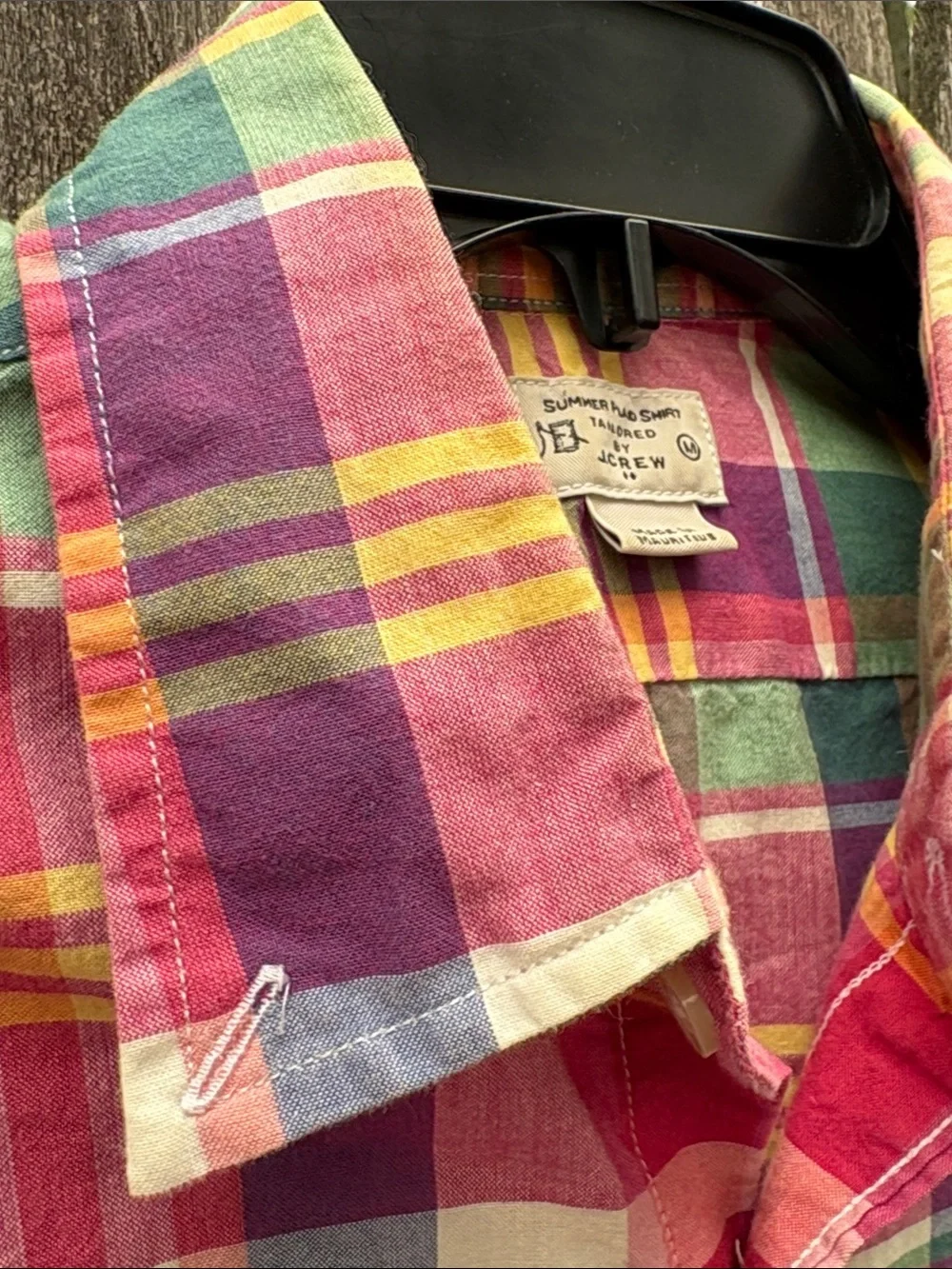 J. Crew medium summer plaid cotton shirt!